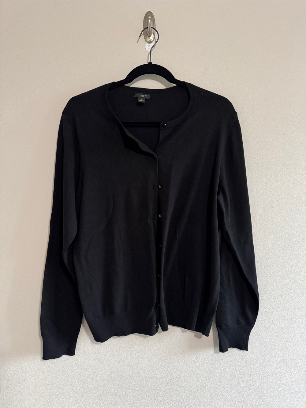 Ann Taylor Factory Black Button-Front Cardigan